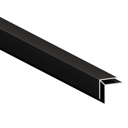 Buitenhoekprofiel zwart geanodiseerd aluminium tbv 4 mm wandpaneel. Lengte 2600 mm