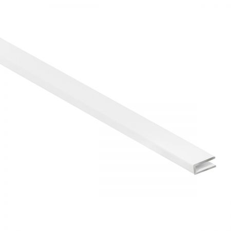 Eindprofiel wit geanodiseerd aluminium tbv 4 mm wandpaneel. Lengte 2600 mm