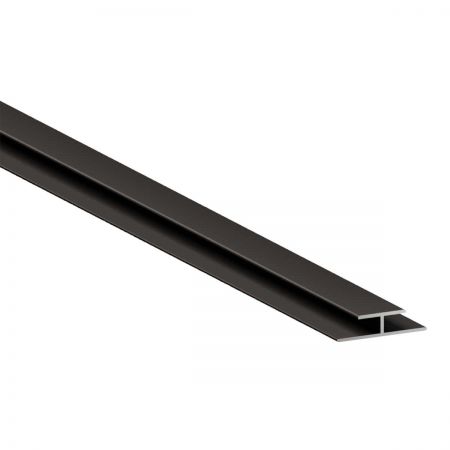 Tussenprofiel zwart geanodiseerd aluminium tbv 4 mm wandpaneel. Lengte 2600 mm