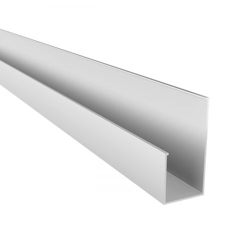 Aluminium U-plus bevestigingsprofiel tbv 16 mm plaat, lengte 400 cm