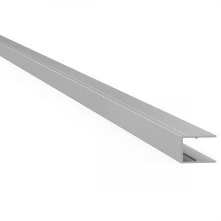 Aluminium U afwerkingsprofiel tbv 16 mm plaat, lengte 98 cm, blank aluminium