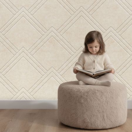 Wandpaneel vilt, bergen, crème beige – 2950 x 600 mm