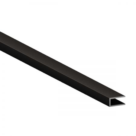 Eindprofiel zwart geanodiseerd aluminium tbv 4 mm wandpaneel. Lengte 2600 mm