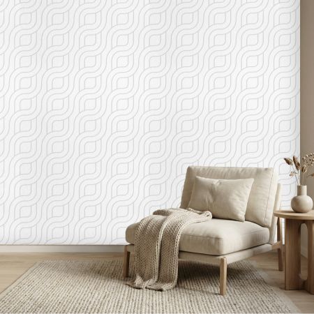 Wandpaneel vilt, knoop, wit - 2950 x 1200 mm
