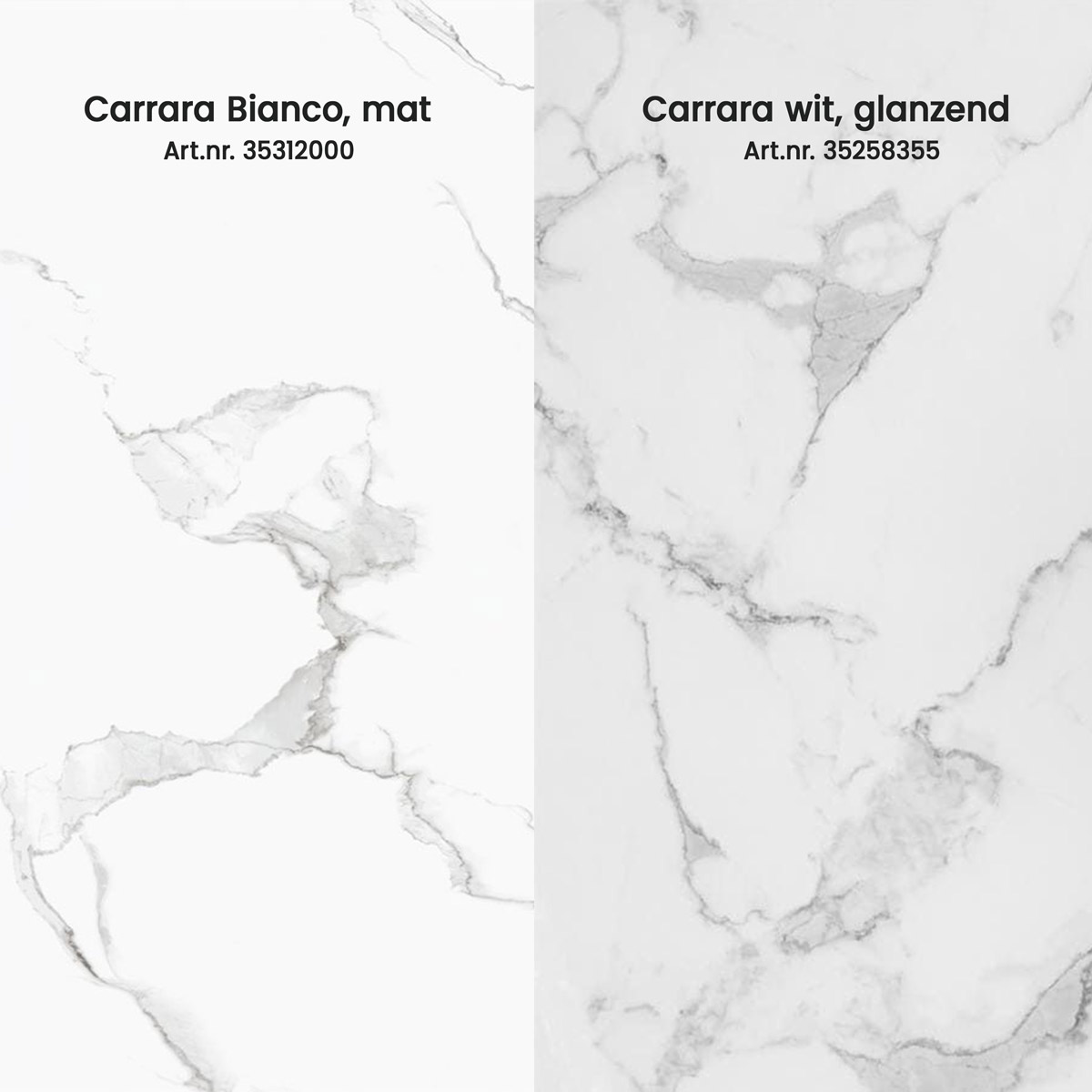 Carrara Bianco vs Carrara Wit